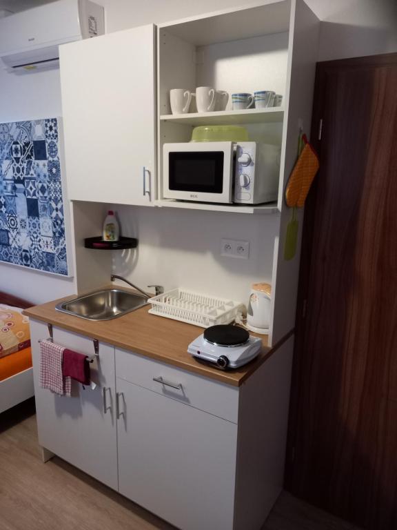 Kuchyň nebo kuchyňský kout v ubytování Alegria Natur Apartments