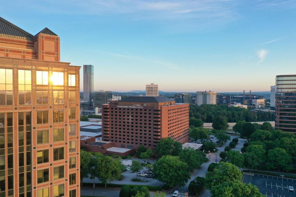 an aerial view of a city with tall buildings at Renaissance Atlanta Waverly Hotel & Convention Center in Atlanta