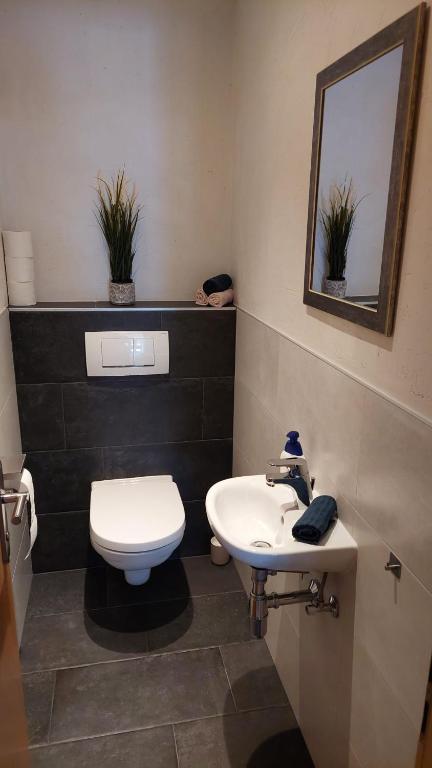 A bathroom at Ferienwohnung Plattner