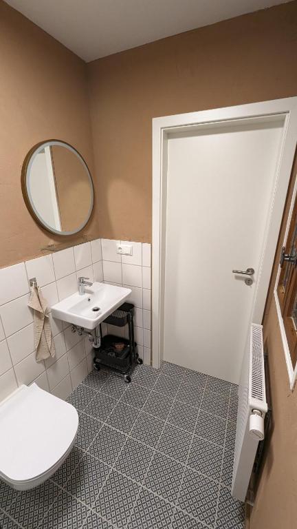Koupelna v ubytování Gästezimmer Michelskeller