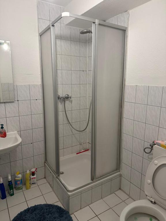Koupelna v ubytování Pauli Hostel
