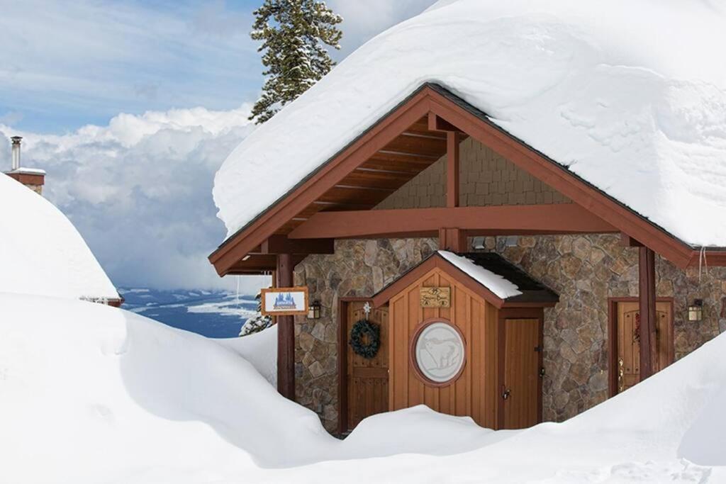 Snowy Bear Chalet w/ Hot Tub žiemą