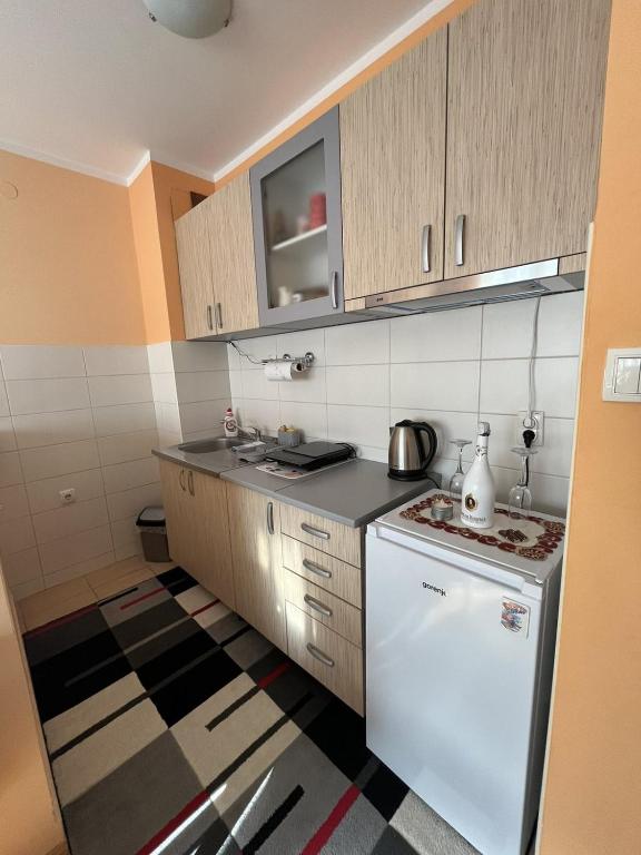 Kuchyň nebo kuchyňský kout v ubytování Apartman B&S Apatin