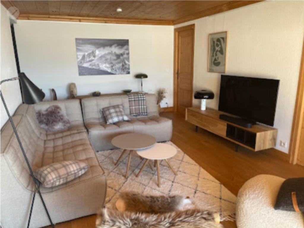 Coin salon dans l'établissement Appartement Les Gets, 4 pièces, 7 personnes - FR-1-671-247