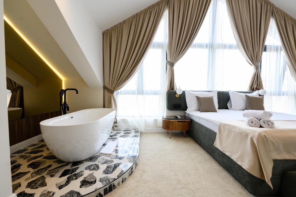 Krevet ili kreveti u jedinici u okviru objekta Hotel Bohemian Garni - Skadarlija