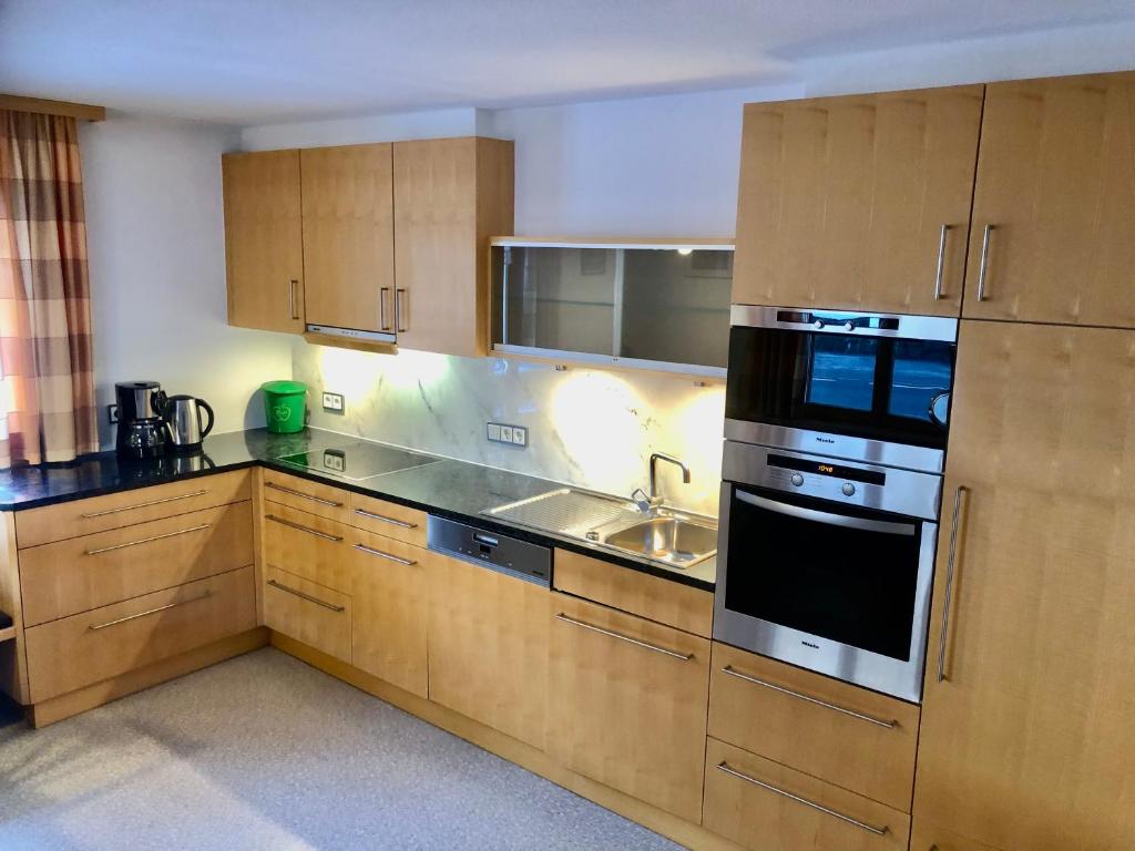 Kuchyň nebo kuchyňský kout v ubytování Appartements Willi