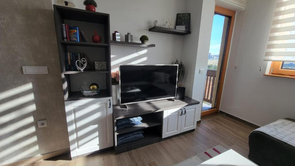 TV a/nebo společenská místnost v ubytování Goldview Apartmani