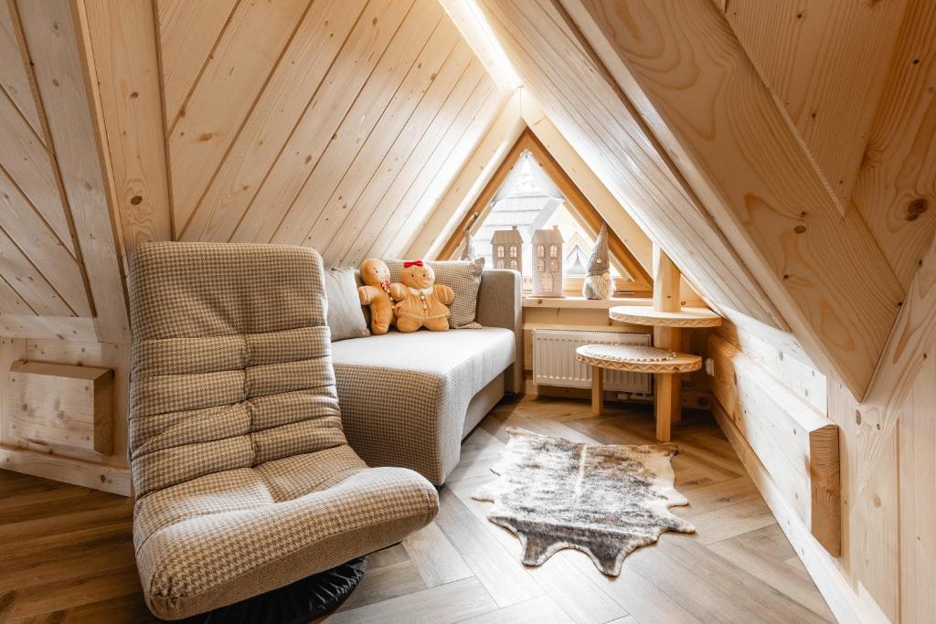 Posezení v ubytování Brzozowa Osada - Premium Chalets Zakopane