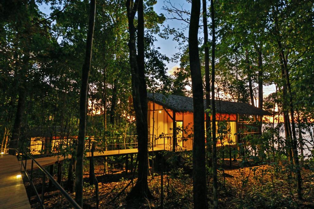 a house in the middle of the woods at SCP Corcovado Wilderness Lodge in San Pedrillo
