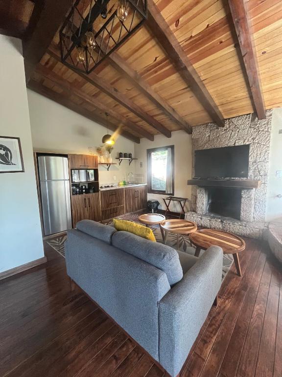 Kuchyň nebo kuchyňský kout v ubytování Cabañas VIP Mazamitla