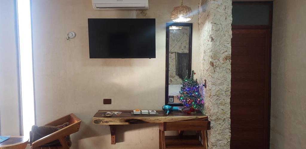 TV a/nebo společenská místnost v ubytování Casa los Jarochos