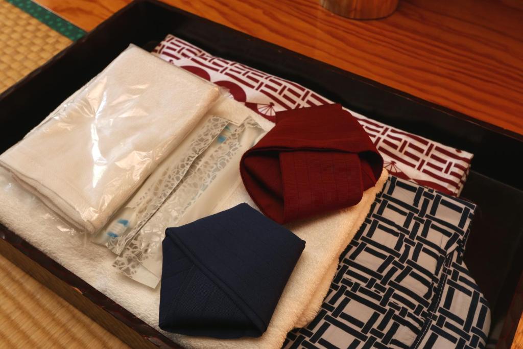 a box filled with different types of items at Teiensaryo Yamanakako in Yamanakako