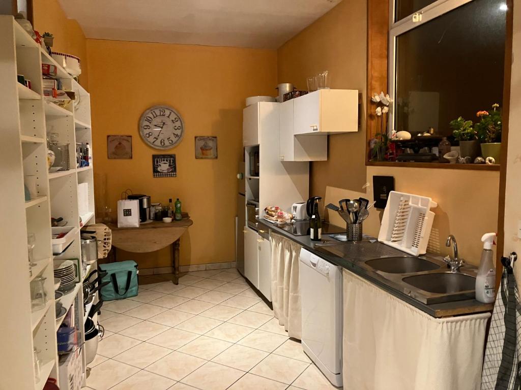 Kuchyň nebo kuchyňský kout v ubytování Grand Triplex vue mer centre du village