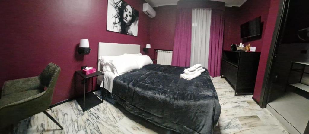 Postel nebo postele na pokoji v ubytování Blu room