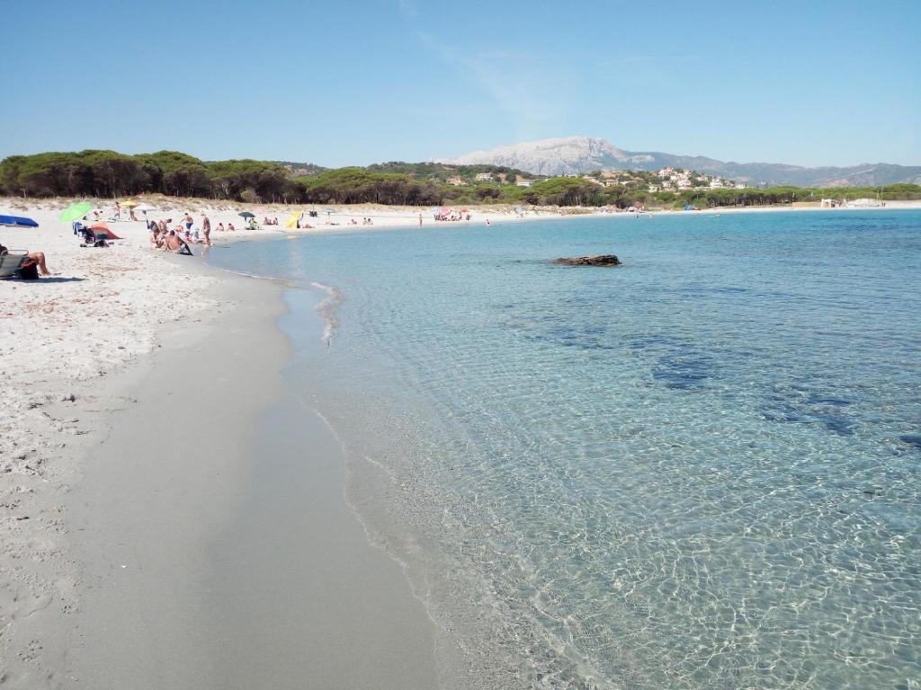 a beach with a lot of people and the water at Case vacanze Rosa in Siniscola