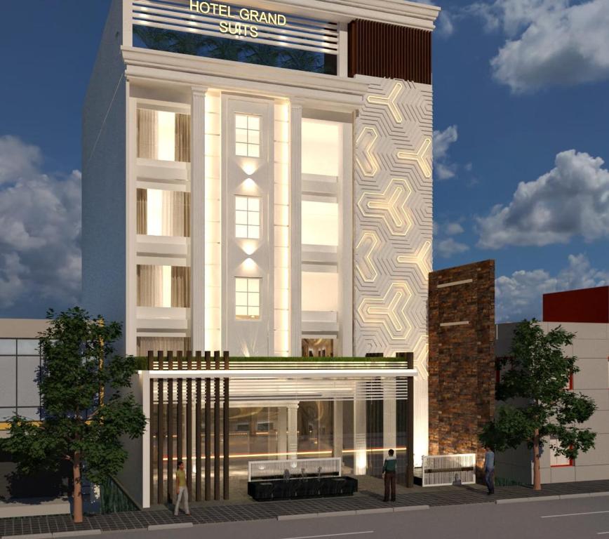 uma representação de um edifício de hotel com uma placa em Hotel BR Grand With Nimo Club Amritsar -5 Mint From Golden Temple em Amritsar