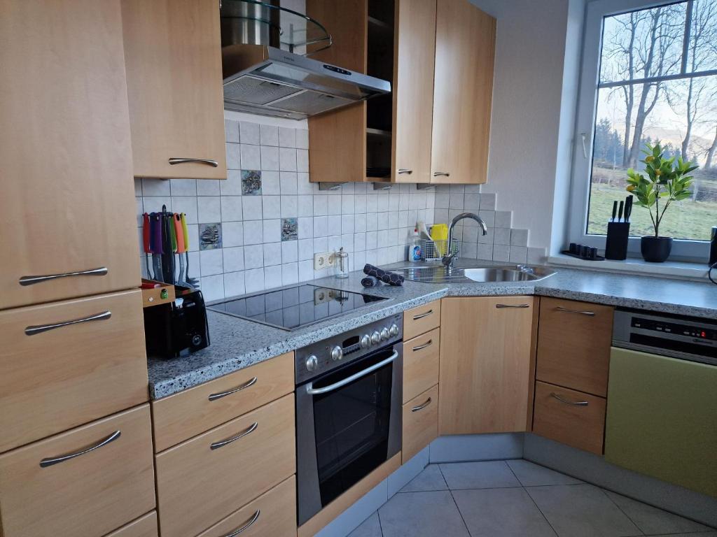 Een keuken of kitchenette bij Aparts Lakeview -Gerlitzen -Ossiacher See -Ski