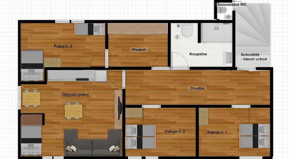 Půdorys ubytování APARTMÁN U MAXÍKŮ