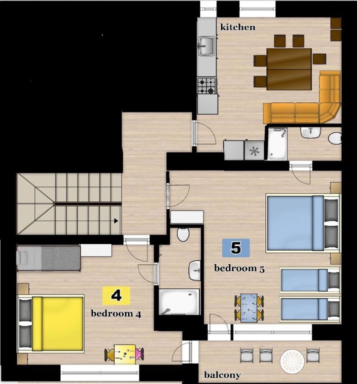 plan piętra aominiumominium z planem w obiekcie Chata Anděl w Vrchlabi