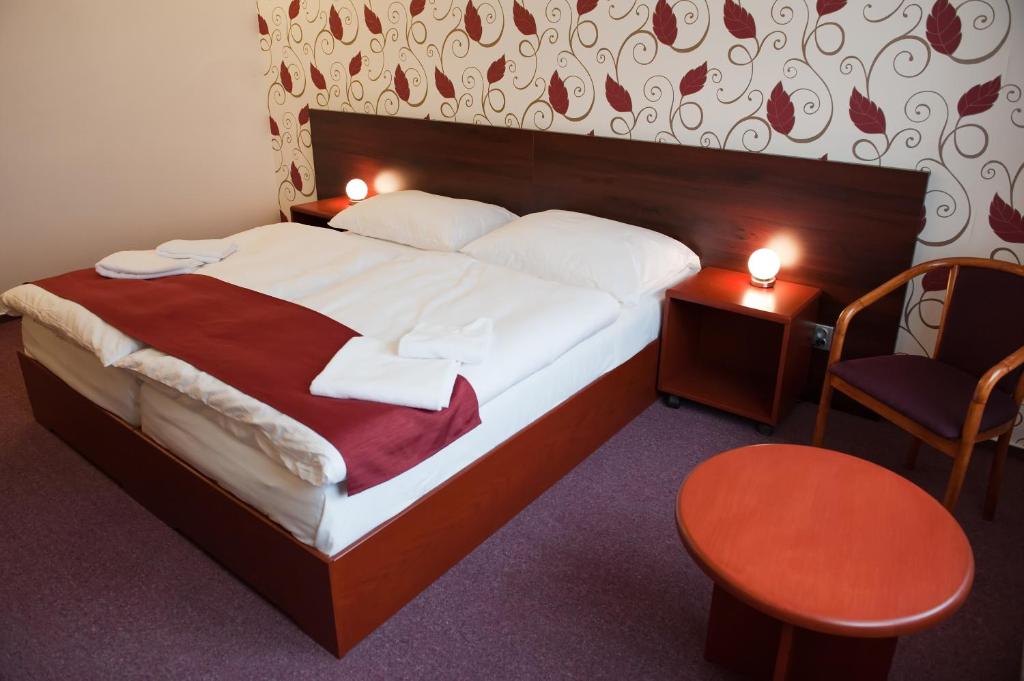 Postel nebo postele na pokoji v ubytování Hotel Vír