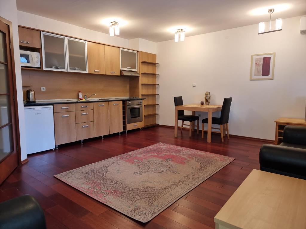 A kitchen or kitchenette at Chalet Montagne Bansko apartment