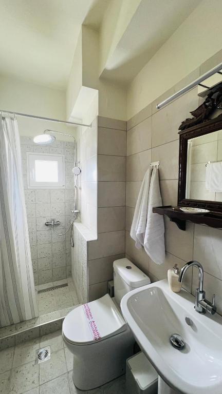 Koupelna v ubytování Guesthouse Filokalia