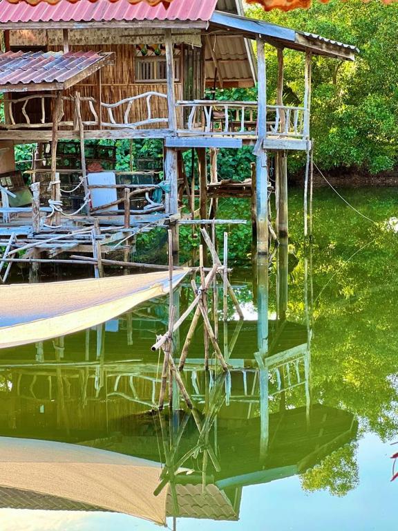 Výhled na řeku, která protéká v blízkosti hostelu