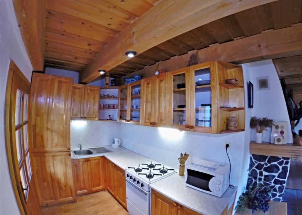 Kuchyň nebo kuchyňský kout v ubytování Domcek v strani