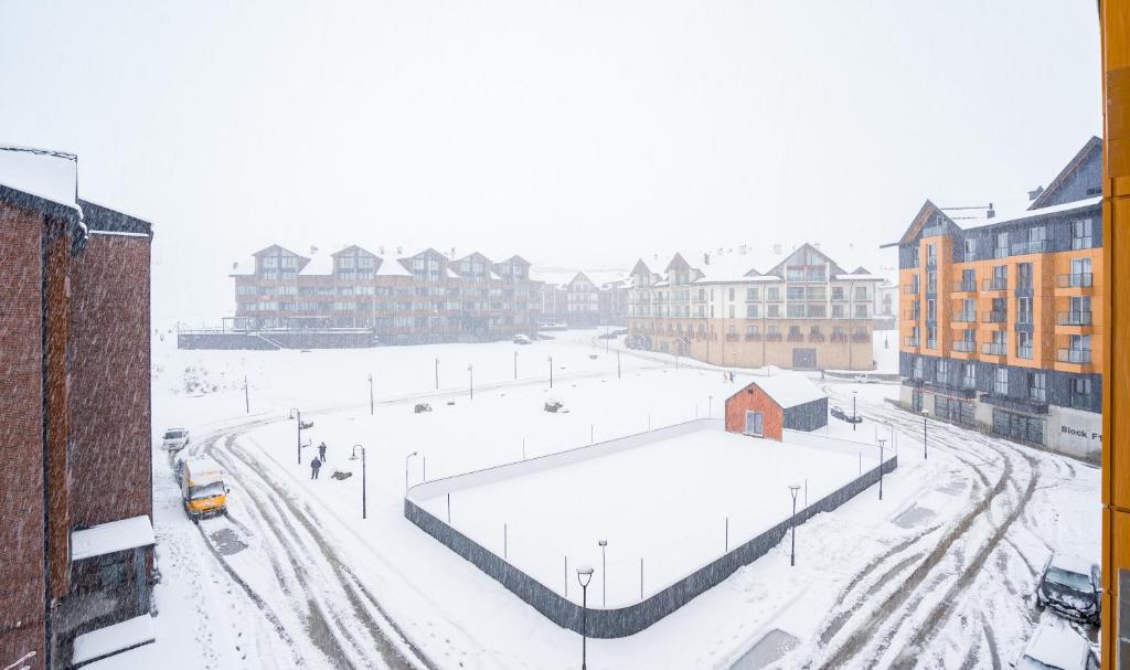 New Gudauri Sweet Apartment With Fireplace and view The Gondola Lift v zimě