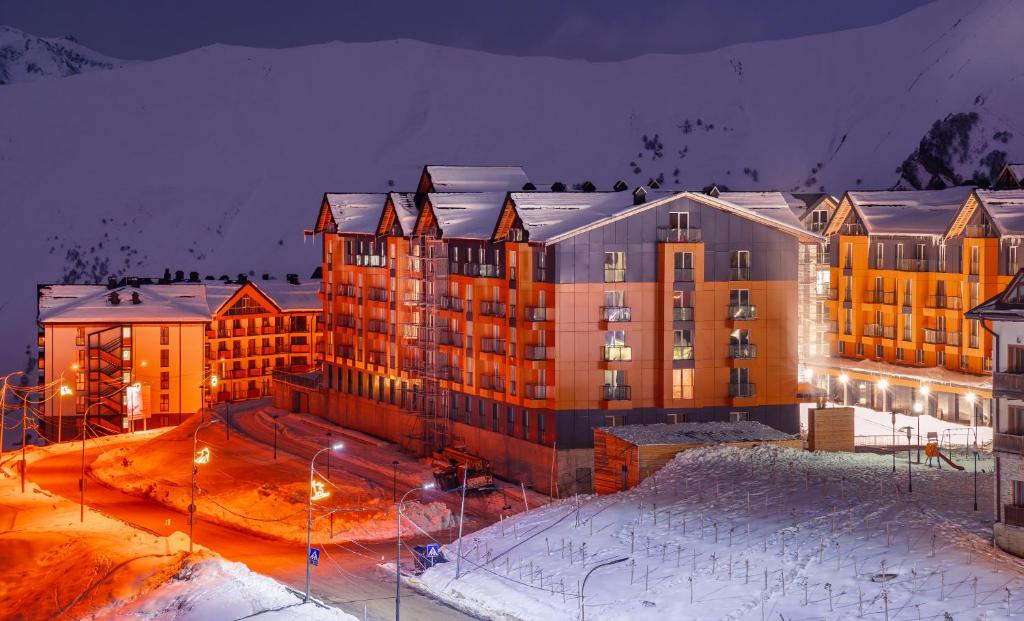 New Gudauri Sweet Apartment With Fireplace and view The Gondola Lift v zimě