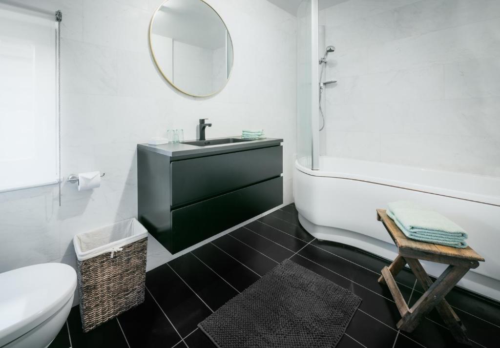 Koupelna v ubytování Kokerelle vakantiewoningen