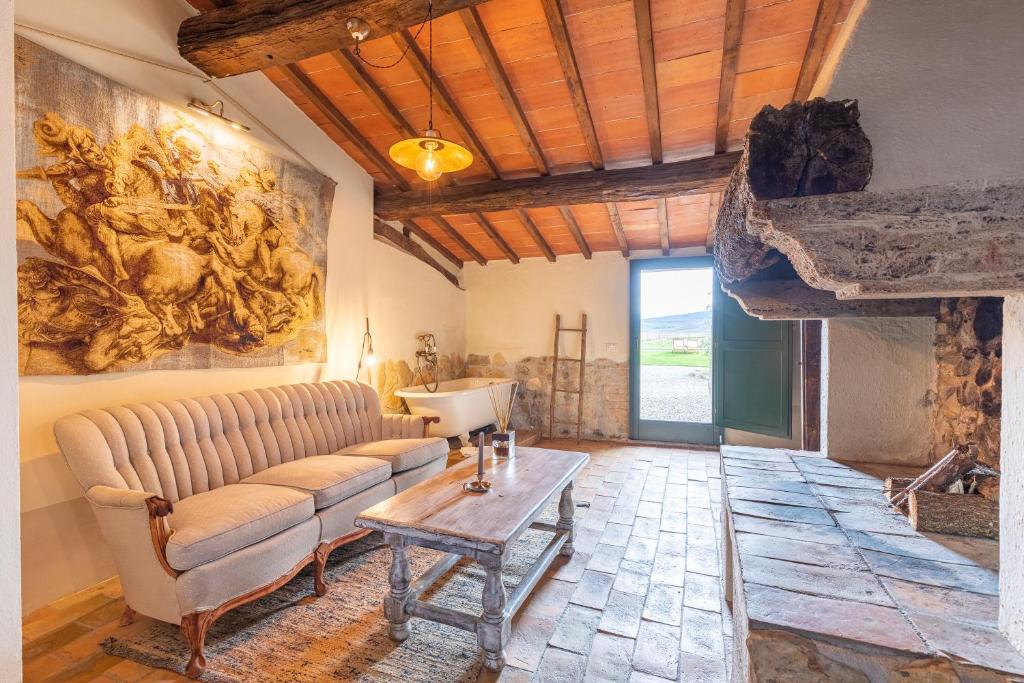 Χώρος καθιστικού στο Villa Privata Locanda in Tuscany