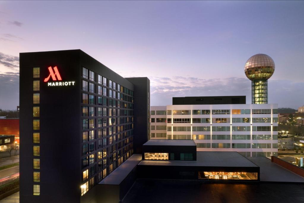 a large building with a marriott sign on it at Marriott Knoxville Downtown in Knoxville