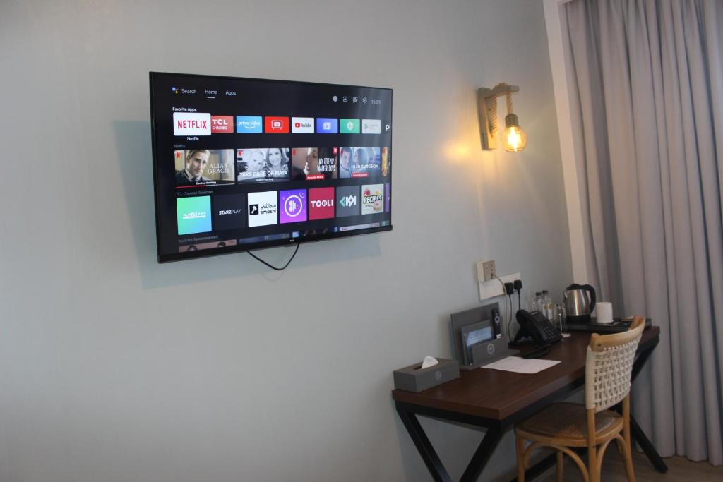 TV a/nebo společenská místnost v ubytování Seo Hotel