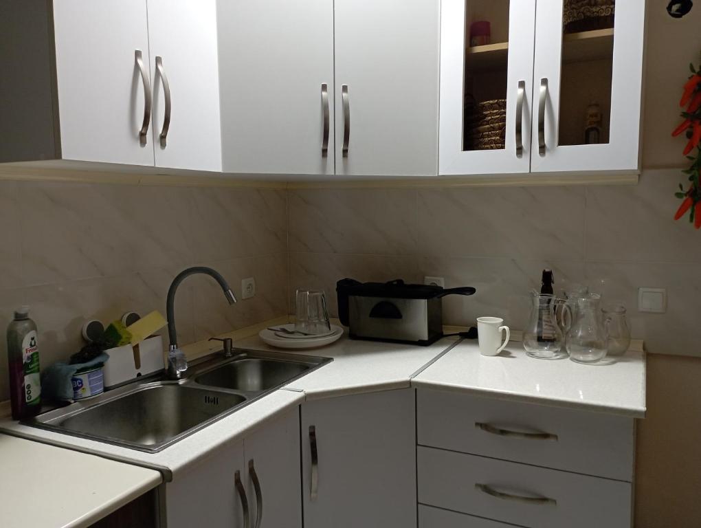 Kuchyň nebo kuchyňský kout v ubytování Hotel Marliza