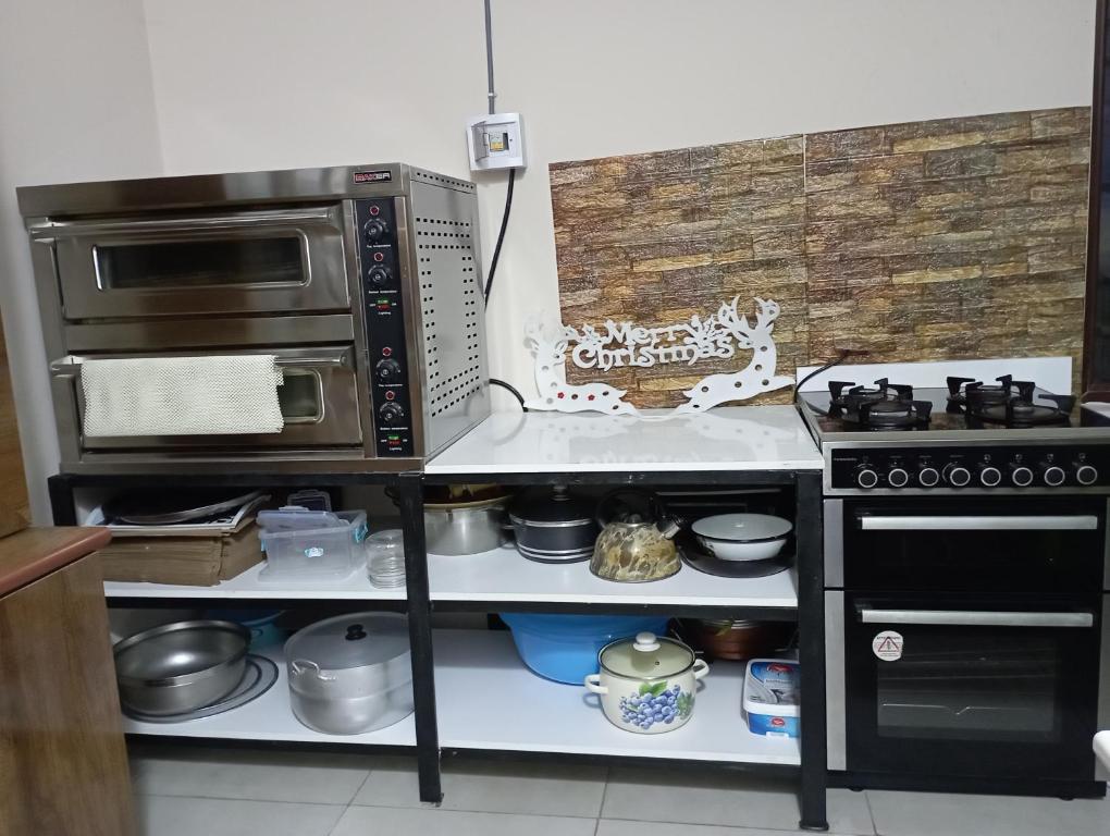 Kuchyň nebo kuchyňský kout v ubytování Hotel Marliza