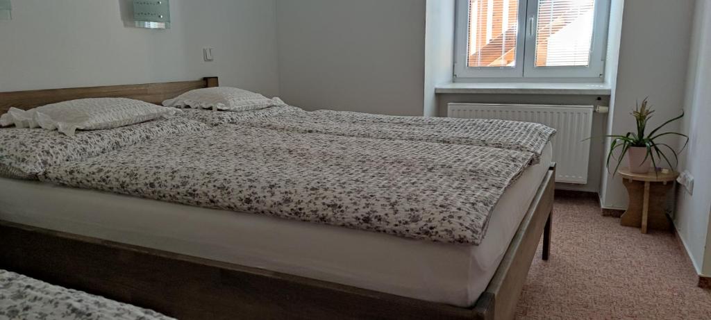 Tempat tidur dalam kamar di Apartmán Hluboká nad Vltavou