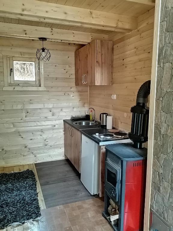 Kuchyň nebo kuchyňský kout v ubytování M&K chalets