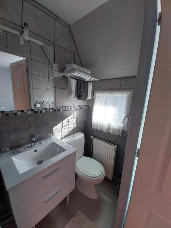 Koupelna v ubytování Hôtel les Deux Cols