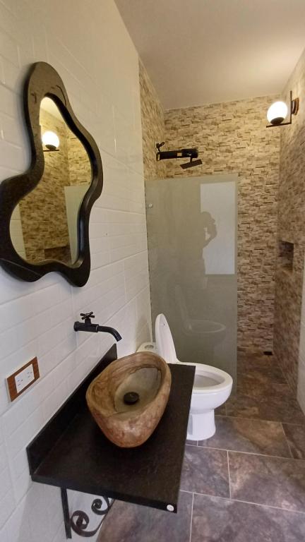 Koupelna v ubytování Casa Rural Villa Milú