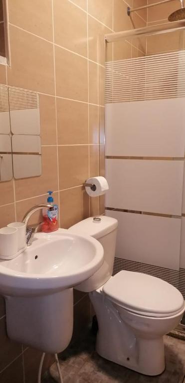 Koupelna v ubytování Caprios motel