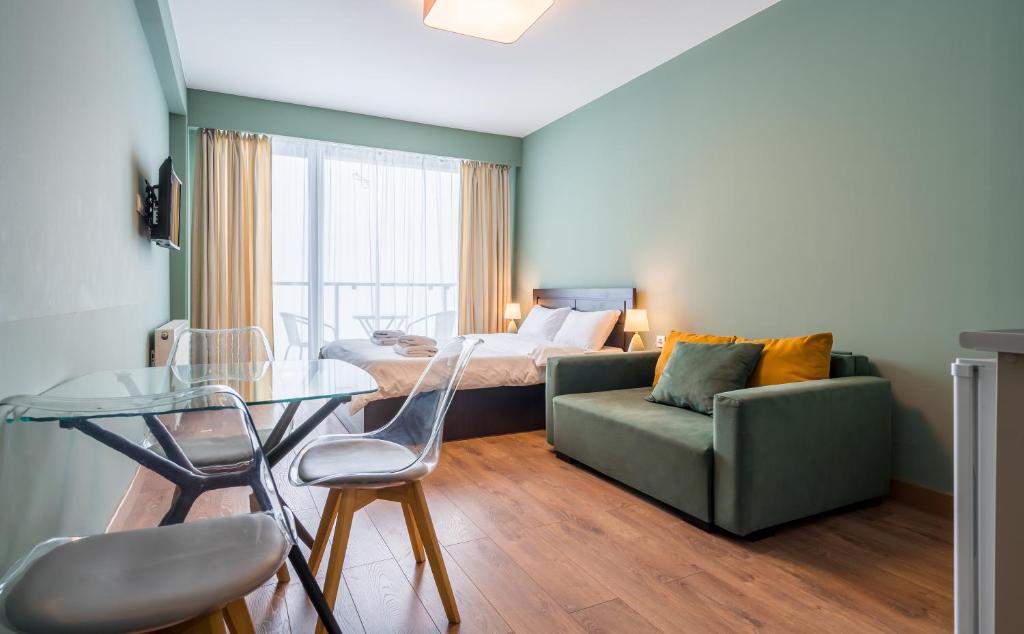 Posezení v ubytování Studio Apartment NFT New Gudauri 503