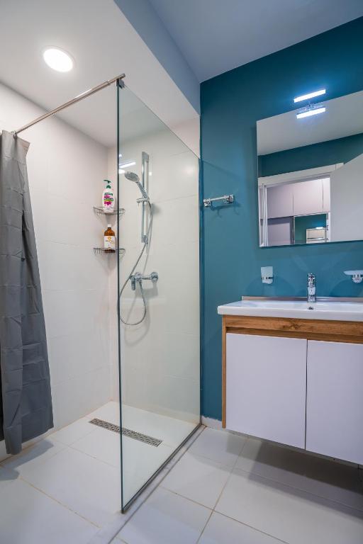 Koupelna v ubytování Studio Apartment NFT New Gudauri 503
