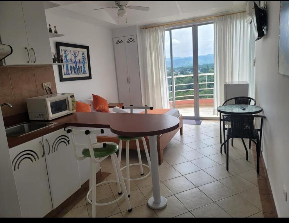 Kuchyň nebo kuchyňský kout v ubytování Hotel Arco Iris