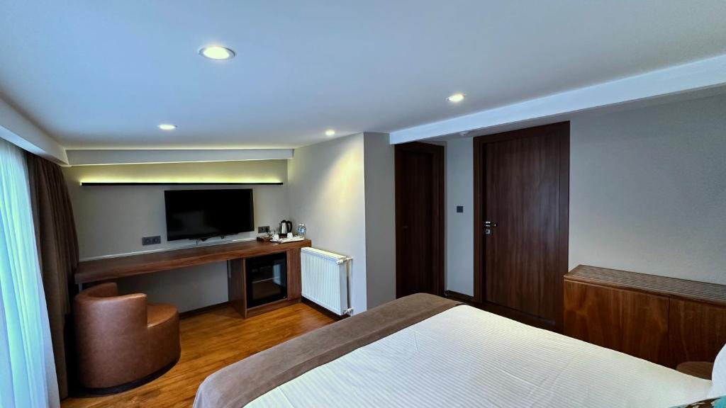 TV a/nebo společenská místnost v ubytování Snog Rooms & Suites