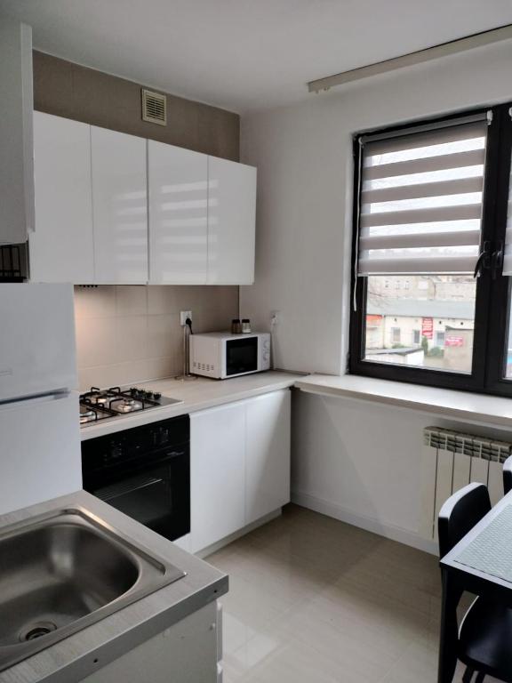 Kuchyňa alebo kuchynka v ubytovaní Apartamenty Częstochowa
