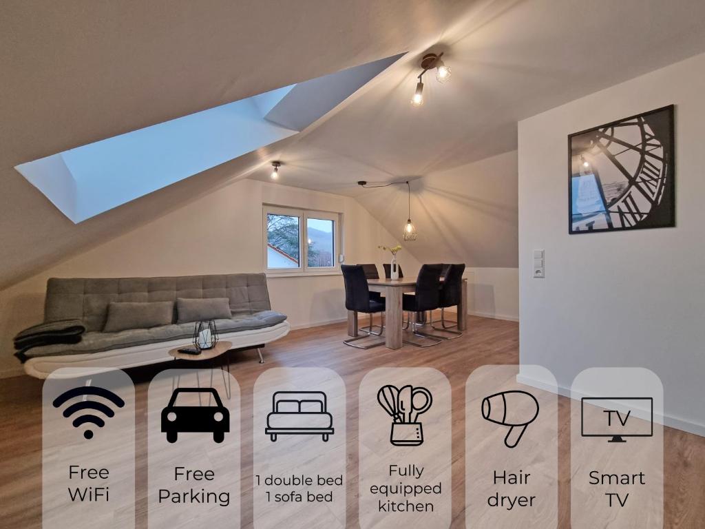 Χώρος καθιστικού στο Angel’s Sky Apartment Bühl