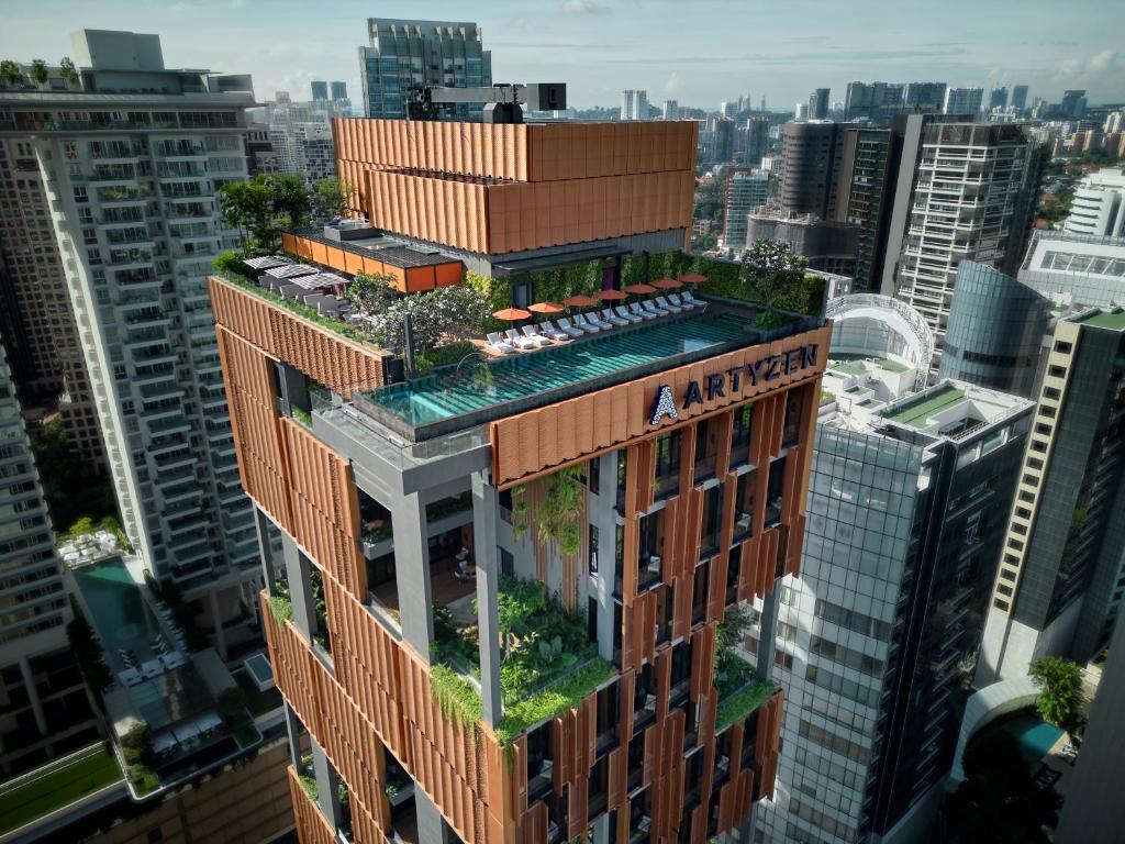 新加坡Artyzen Singapore的空中看建筑上植物