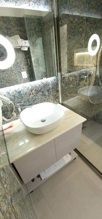 Koupelna v ubytování Aparthotel Shkodra