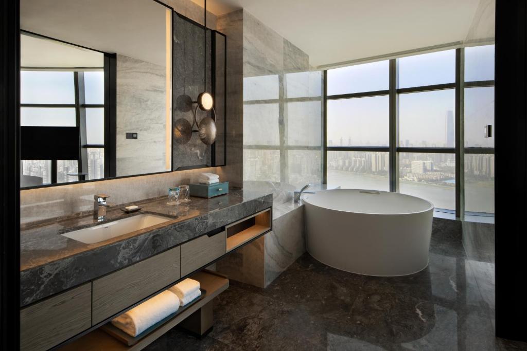 Koupelna v ubytování Wuhan Marriott Hotel Wuchang